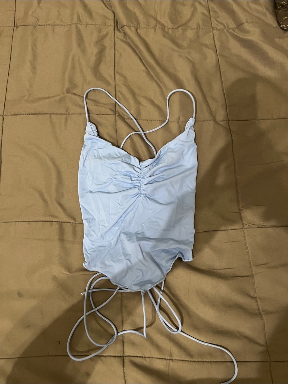 Light Blue Ruched shirt